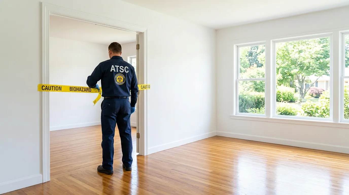 Certified biohazard cleanup crew performing Decomposition Cleanup in Davis